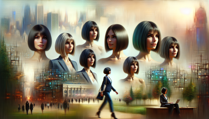 Elegant women showcasing timeless bob hairstyles in various settings, exuding effortless sophistication.