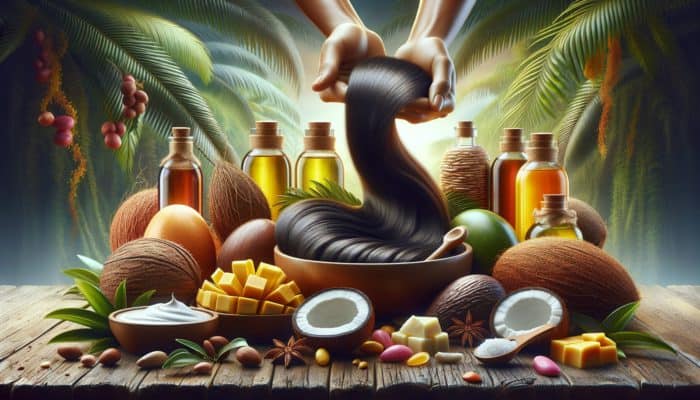 Natural oils and butters such as argan, jojoba, coconut, shea, and mango effectively moisturising various hair types.