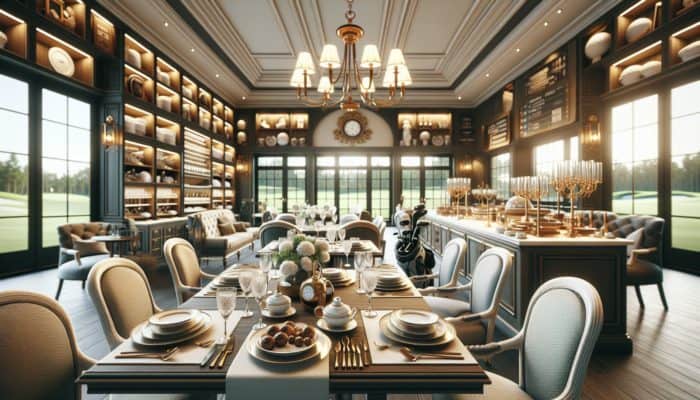 Elegant interior of Gary Player Country Club's clubhouse with pro shop, fine dining, and sophisticated ambiance.