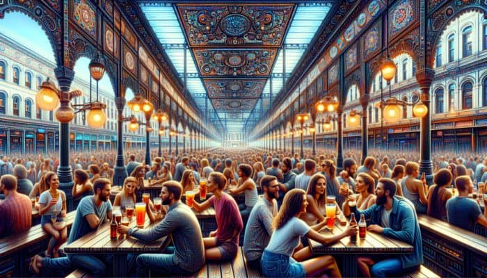 Ole Red bars in various U.S. cities, lively with groups enjoying day drinks.