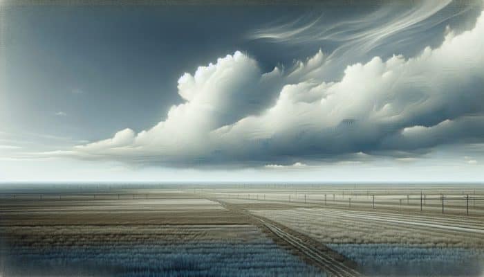 A vast plain with gently undulating terrain under a wide sky, showing the flat landscape's subtle variations.