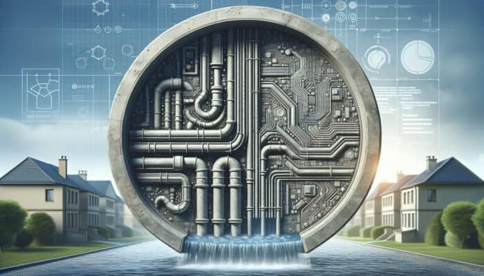 A durable, low-maintenance concrete drainage system managing water flow effectively.