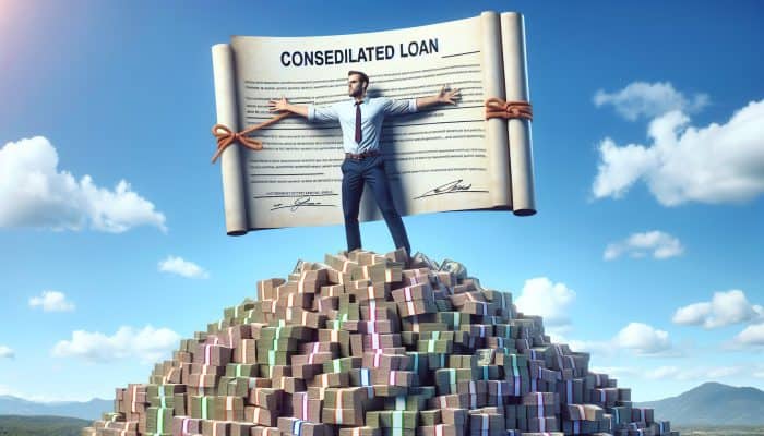 Debt Consolidation Loan Lies Exposed: UK's Hidden Truths | DCL Debt Consolidation Loan Lies Exposed: A person consolidating various bills into one loan document, symbolising financial relief and stability.