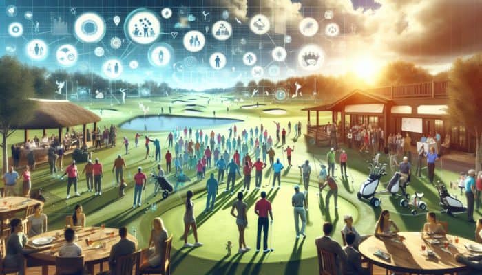 A vibrant community event at Camelot Golf Club showcasing unity and hope through golf, charity, and youth programs.