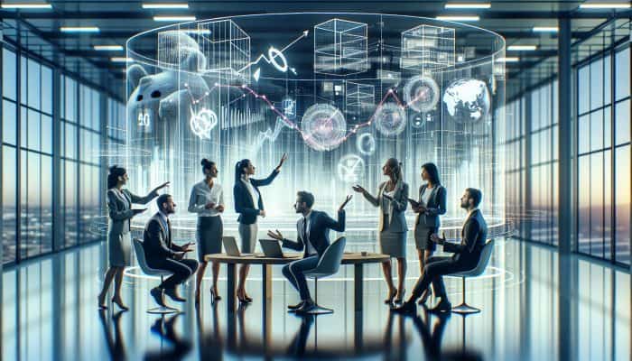 Best Peer-to-Peer Debt Consolidation Loans: UK Guide | DCL A group of financial experts discussing peer-to-peer debt consolidation loans in a modern office.