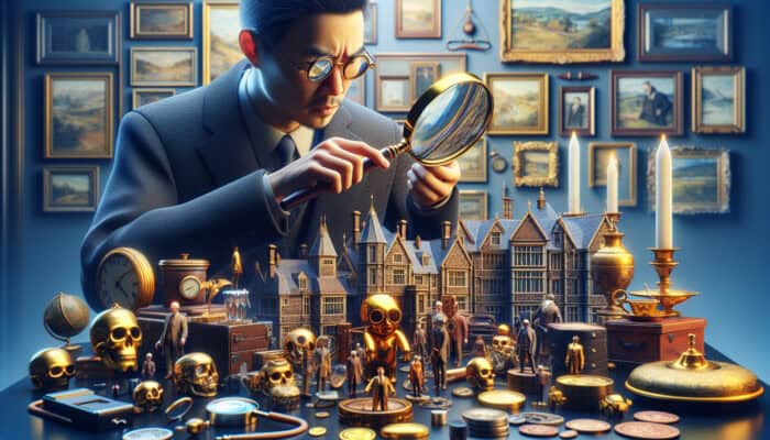 A professional appraiser evaluates an estate with real estate, art, and collectibles for probate valuation.