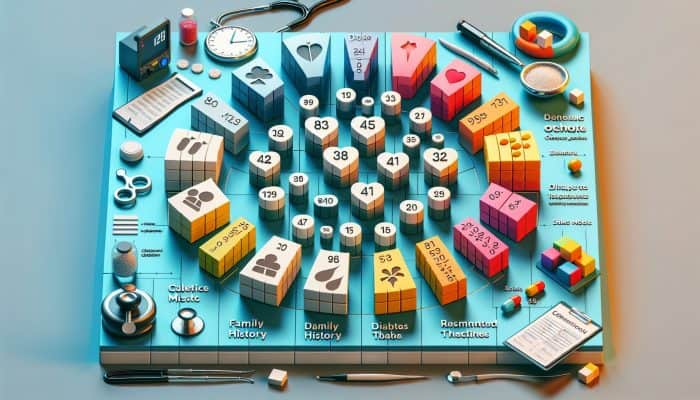 A medical chart detailing cholesterol test frequency guidelines by age and risk factors in a clinical setting.