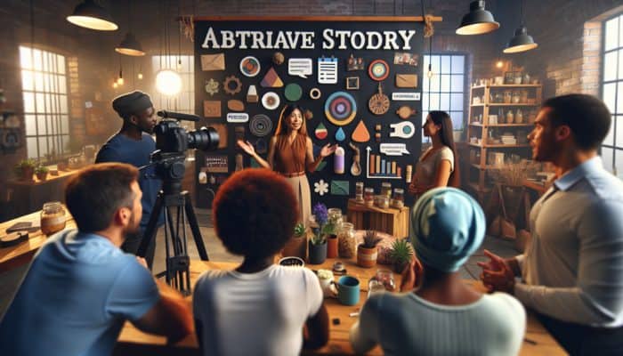 Small Business Video Production in Sturminster Newton: A small business owner filming a promotional video in a local shop, engaging with the community.