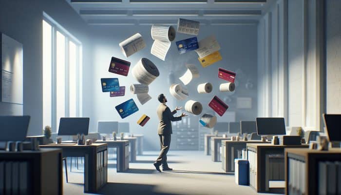 Debt Consolidation Loans With Tiered Repayments: UK Guide | DCL Debt Consolidation Loans With Tiered Repayments: Person consolidating multiple credit cards and loans into one document in a modern UK office, symbolising financial relief.