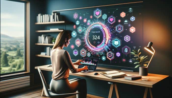 Debt Consolidation Loan Tech Advancements: UK Innovations | DCL A UK consumer using a laptop to compare debt consolidation loans on a digital platform in a home office.